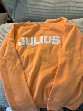 Julius Peach-Orange Logo Pullover Sweatshirt